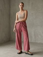 The Essential Drawstring Mineral Washed Terry Knit Pants