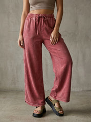 The Essential Drawstring Mineral Washed Terry Knit Pants