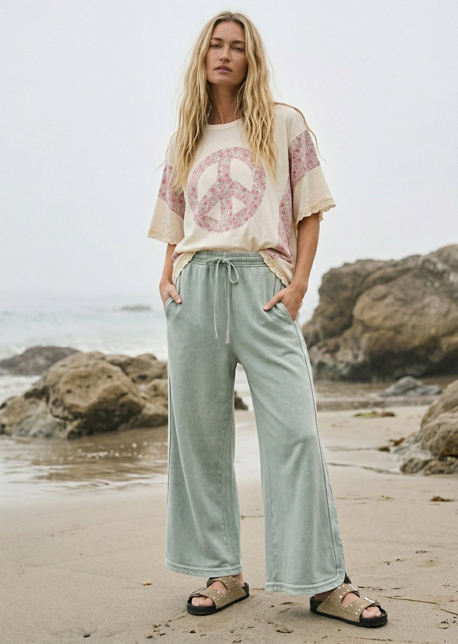 Topanga Mineral Washed Terry Knit Pants - Westly