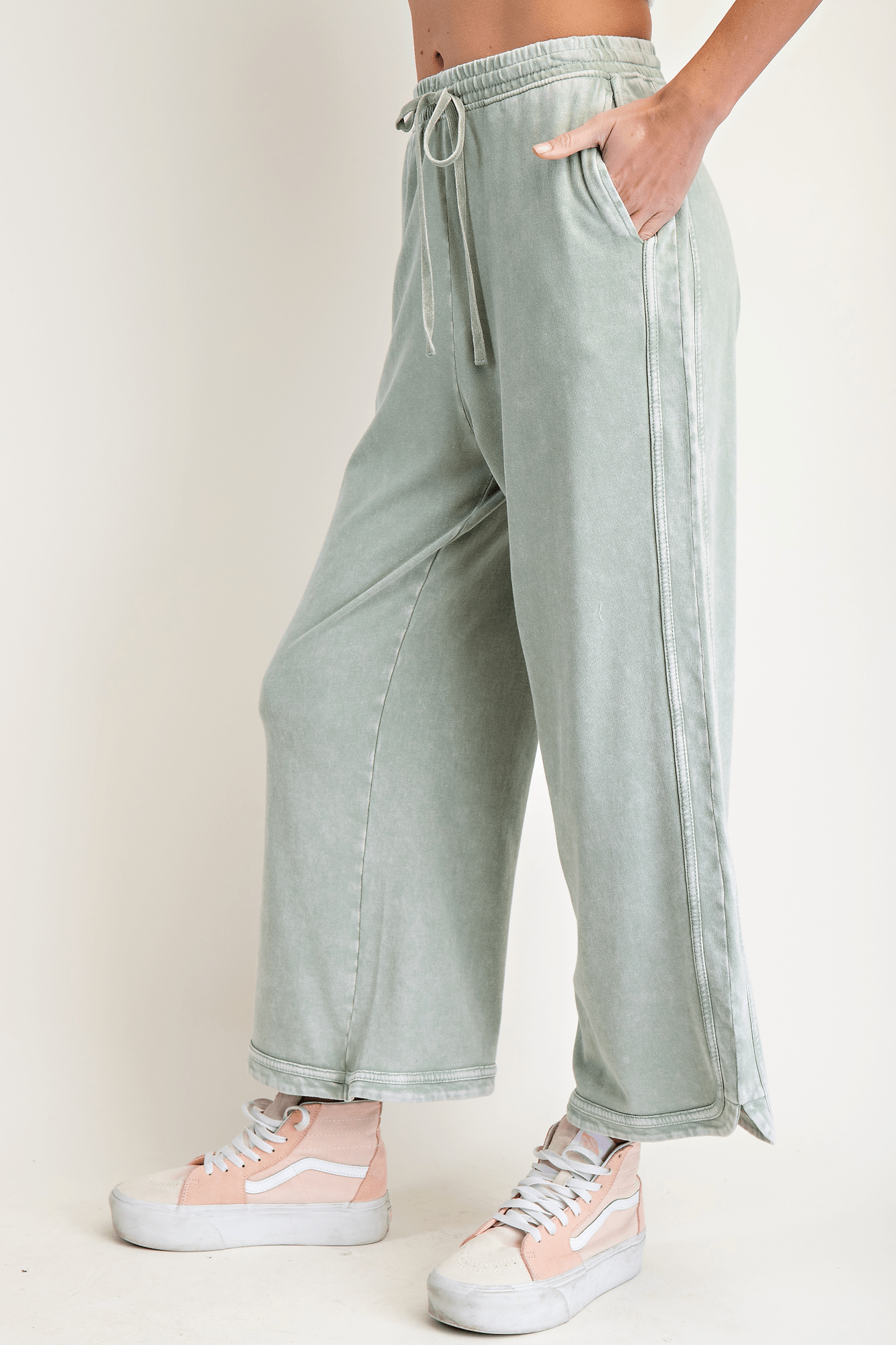 Topanga Mineral Washed Terry Knit Pants - Westly