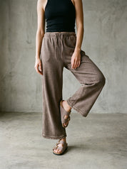 The Essential Drawstring Mineral Washed Terry Knit Pants