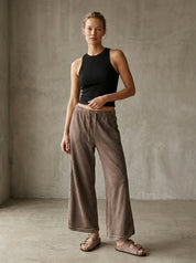 The Essential Drawstring Mineral Washed Terry Knit Pants