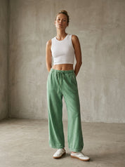The Essential Drawstring Mineral Washed Terry Knit Pants