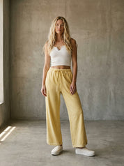 The Essential Drawstring Mineral Washed Terry Knit Pants