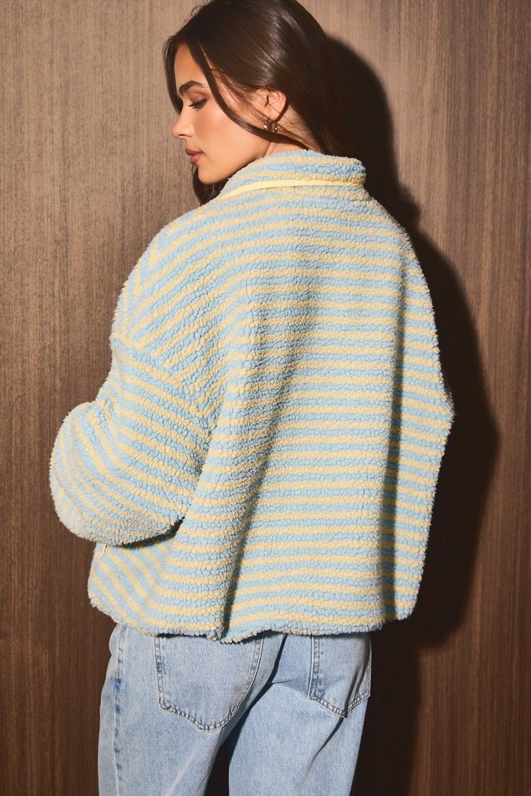 Trailhead Striped Fleece Jacket in Blue Yellow Stripe - product photo 3