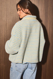 Trailhead Striped Fleece Jacket in Blue Yellow Stripe - product photo 3