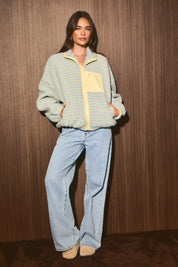 Trailhead Striped Fleece Jacket in Blue Yellow Stripe - product photo 4