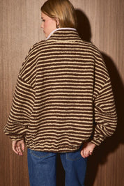 Trailhead Striped Fleece Jacket in Brown Taupe Stripe - product photo 9