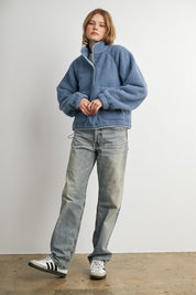 Trailmarker Gingham Trim Fleece Pullover in Blue Multi - product photo 9