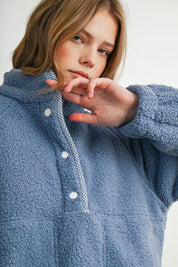 Trailmarker Gingham Trim Fleece Pullover in Blue Multi - product photo 12