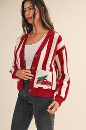 Tree Farm Pocket Stripe Cardigan - Westly