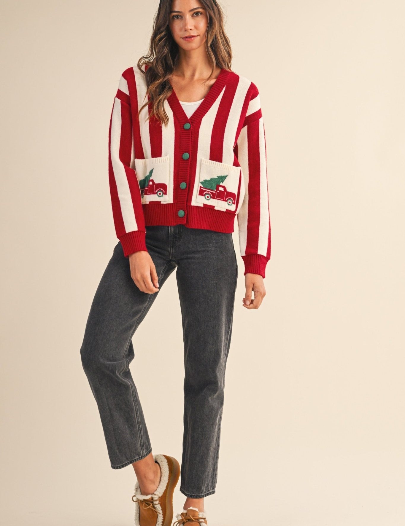 Tree Farm Pocket Stripe Cardigan - Westly