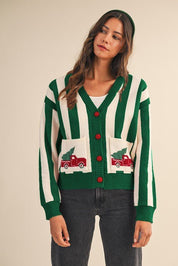 Tree Farm Pocket Stripe Cardigan - Westly