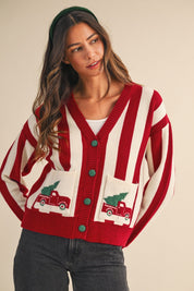 Tree Farm Pocket Stripe Cardigan - Westly