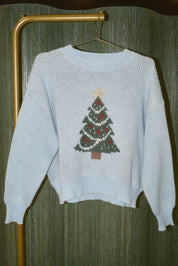 Tree Lighting Christmas Knit Sweater in Ice Blue — product photo 05