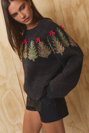 Treetops Ribbon Bow Sweater - Westly
