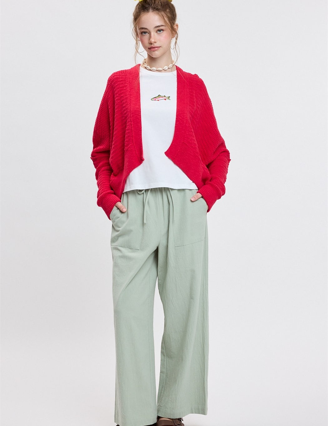 Trout Creek Embroidered Tee - Off White