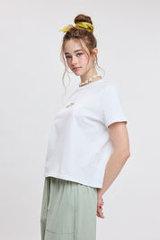 Trout Creek Embroidered Tee - Off White