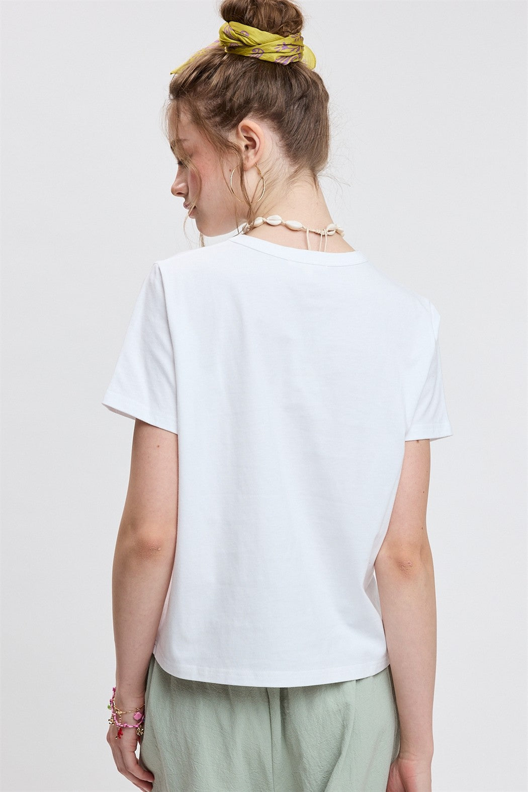 Trout Creek Embroidered Tee - Off White