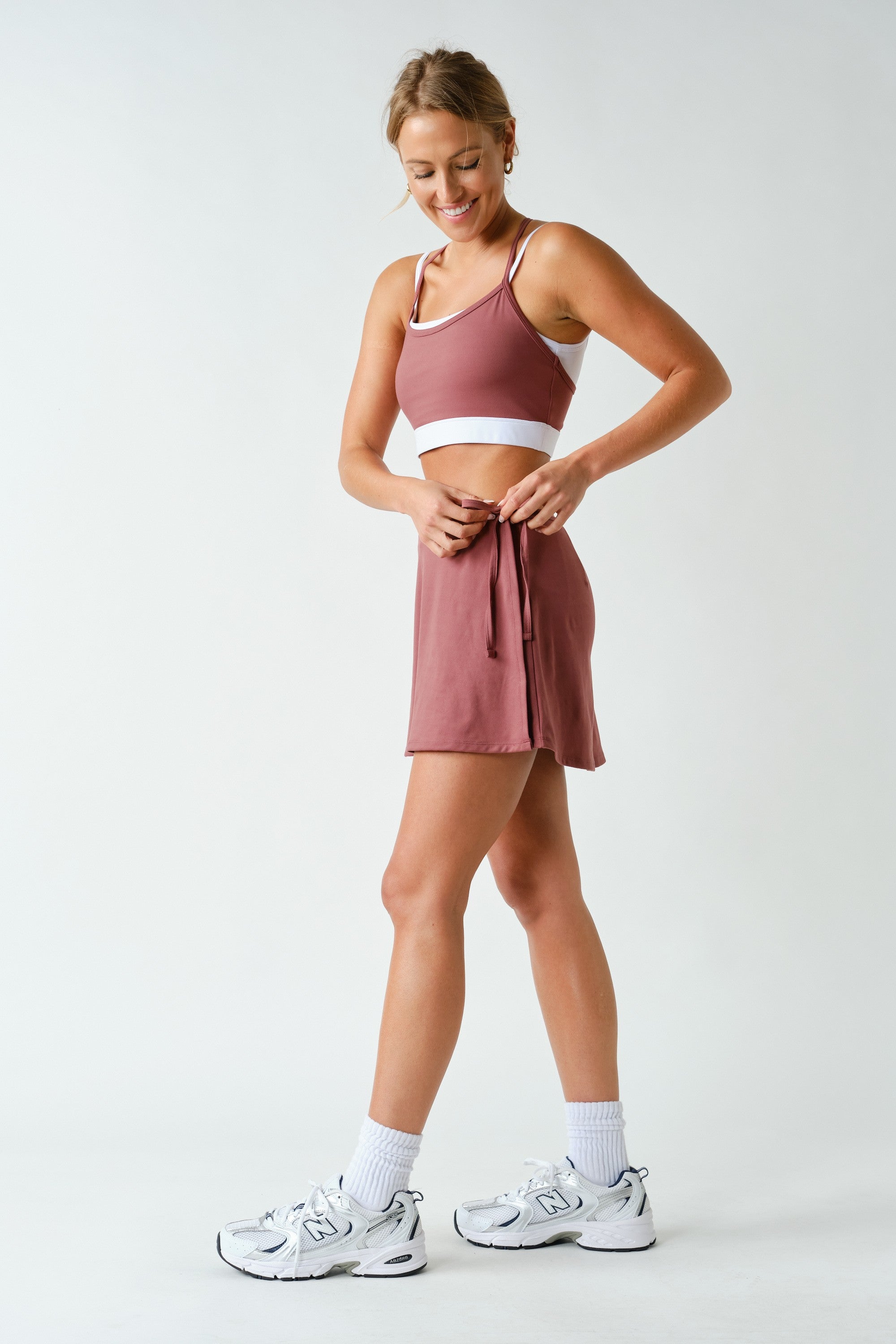 Twice Around Double Strap Sports Bra in Rosewood, photo 2