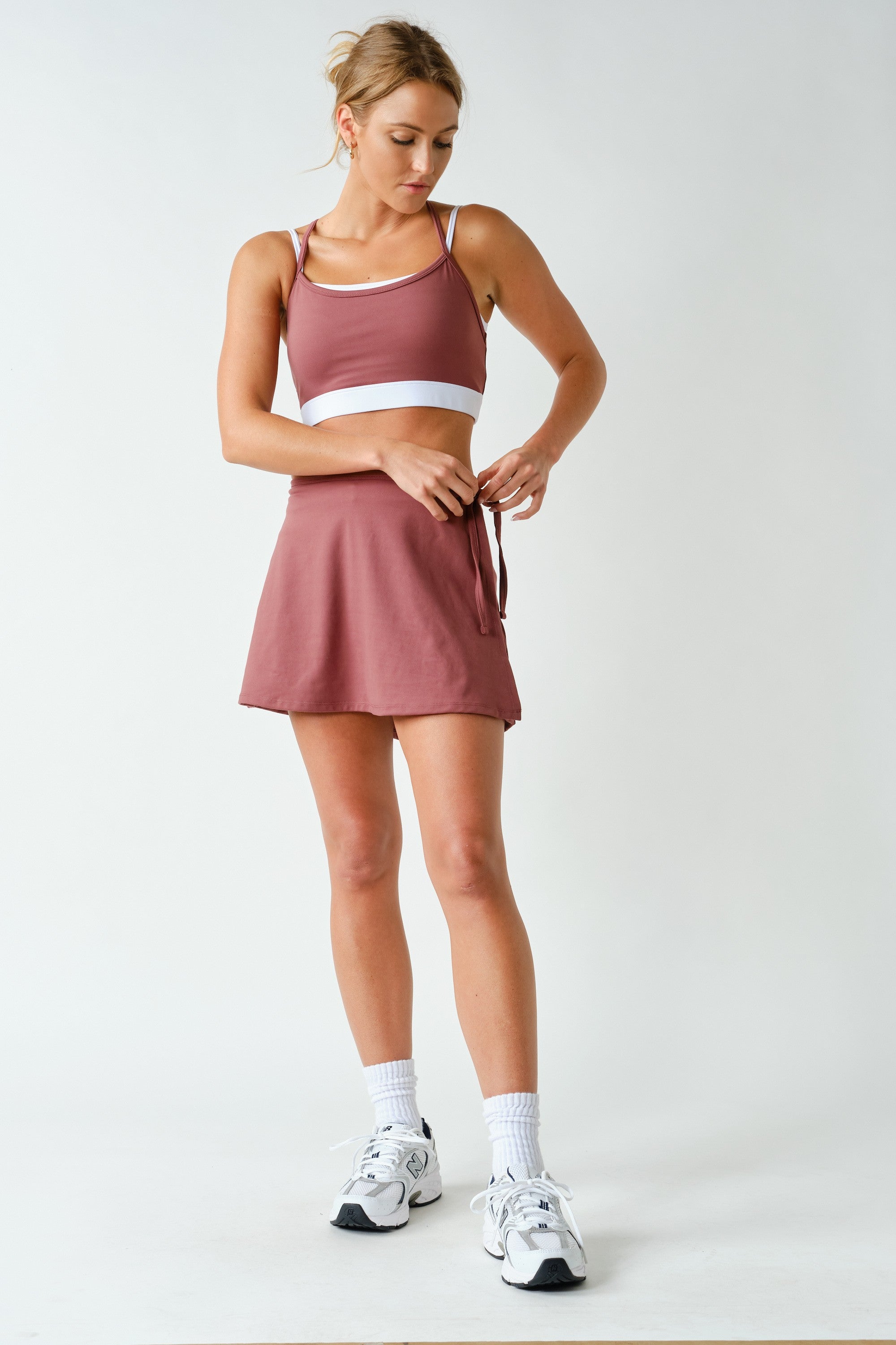 Twice Around Double Strap Sports Bra in Rosewood, photo 4