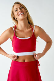 Twice Around Double Strap Sports Bra in Smitten Cherry, photo 1