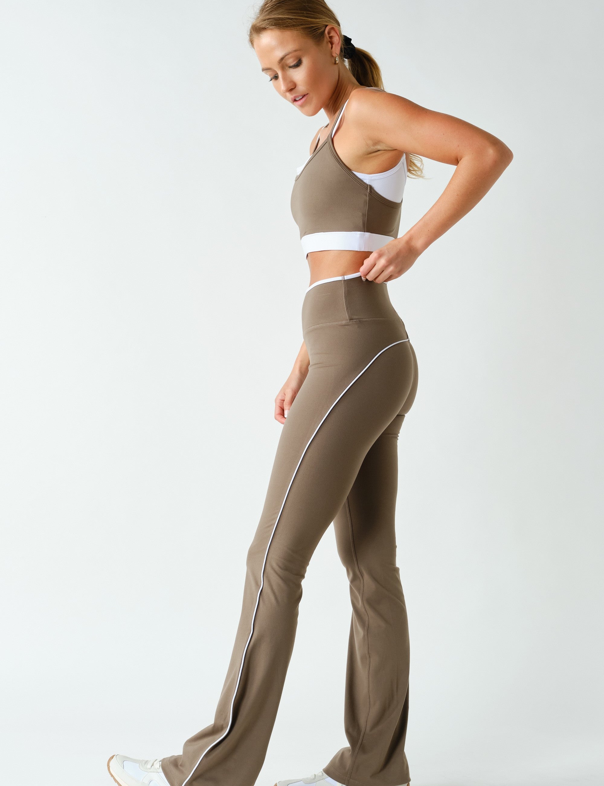 Twice Around Double Strap Sports Bra in Truffle, photo 2