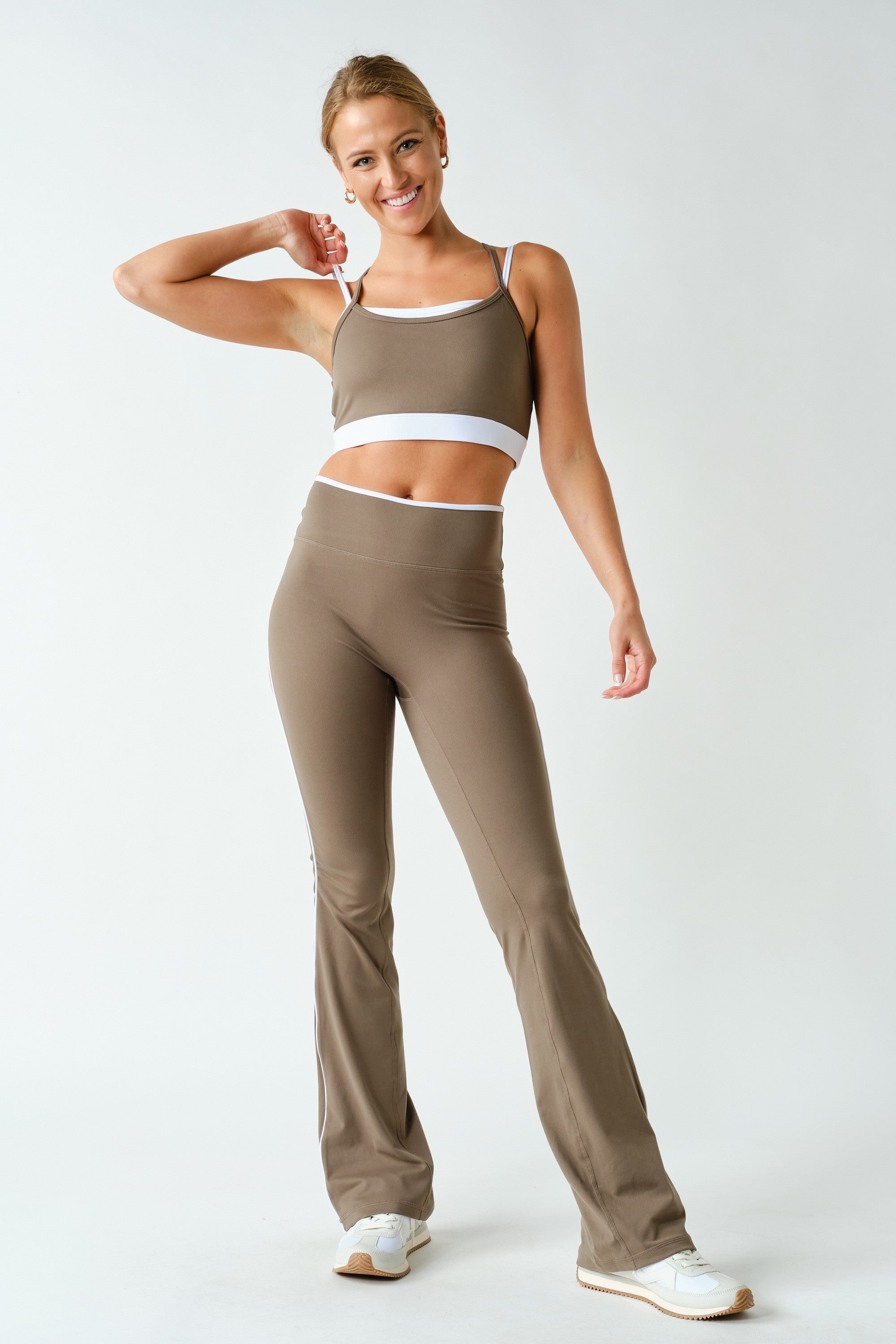 Twice Around Double Strap Sports Bra in Truffle, photo 4