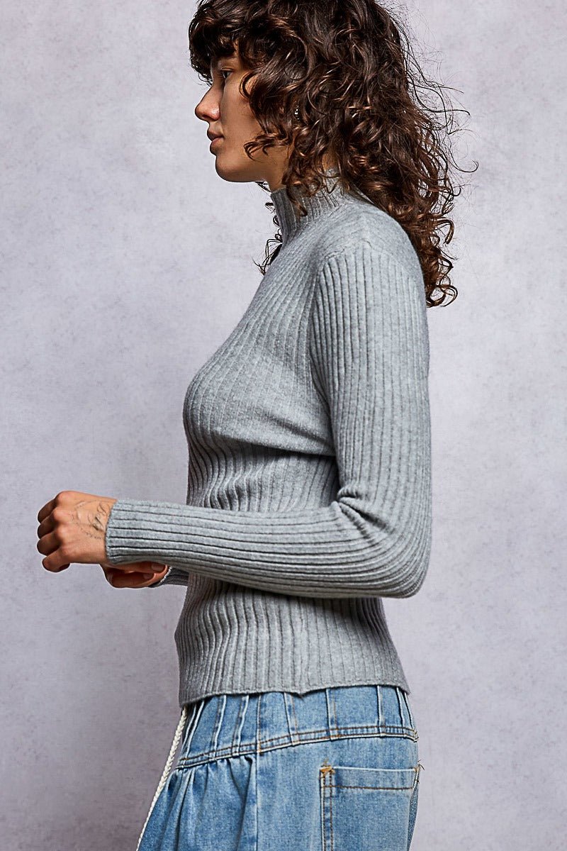 Understudy Mock-Neck Sweater Top - Westly