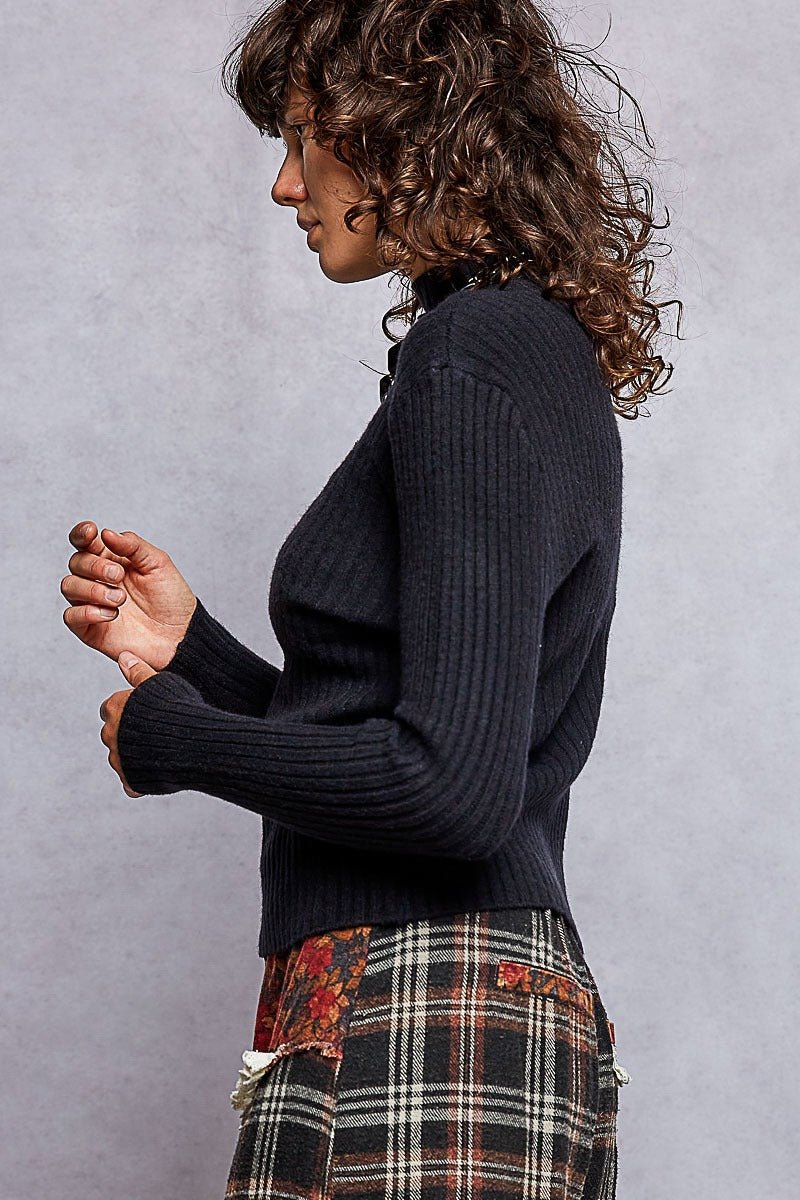 Understudy Mock-Neck Sweater Top - Westly