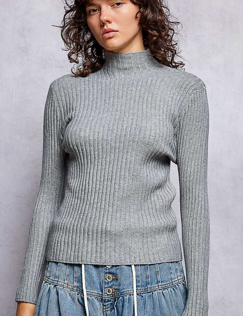 Understudy Mock-Neck Sweater Top - Westly