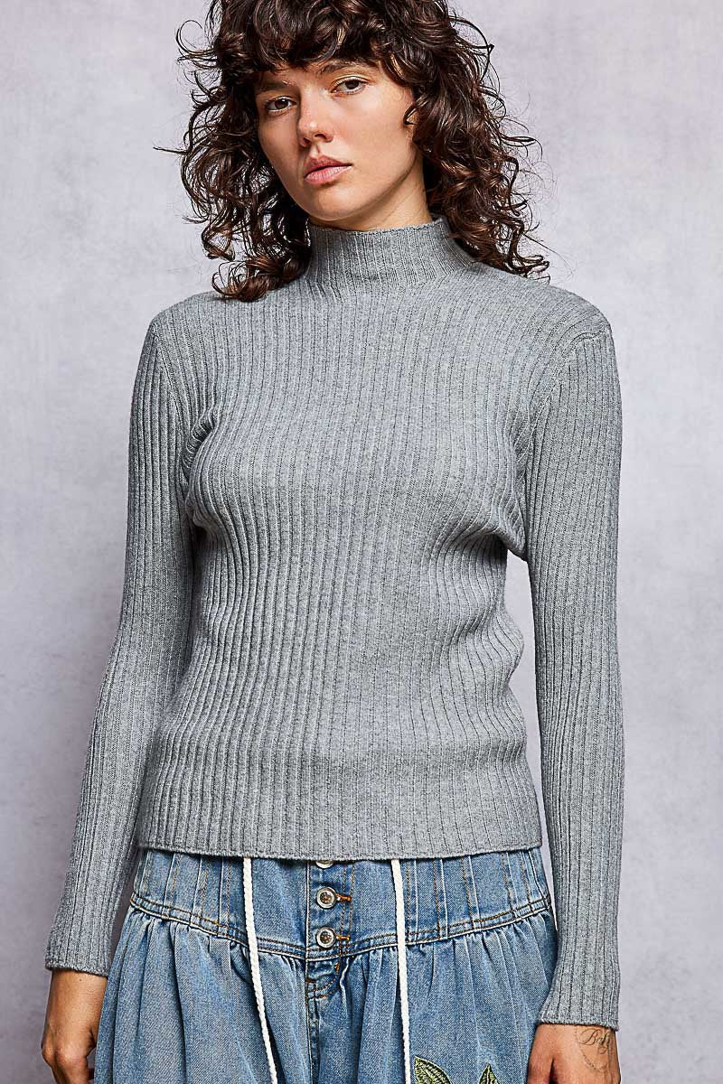 Understudy Mock-Neck Sweater Top - Westly