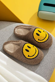Upbeat Smiley Face Slippers - Khaki Yellow - product photo 01