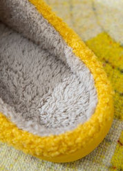 Upbeat Smiley Face Slippers - Yellow White - product photo 02