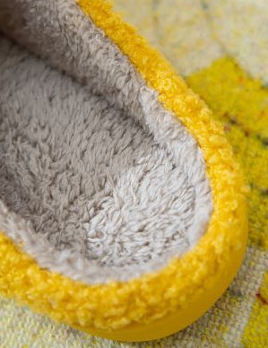 Upbeat Smiley Face Slippers - Yellow White - product photo 02