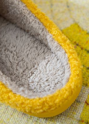 Upbeat Smiley Face Slippers - Yellow White - product photo 02