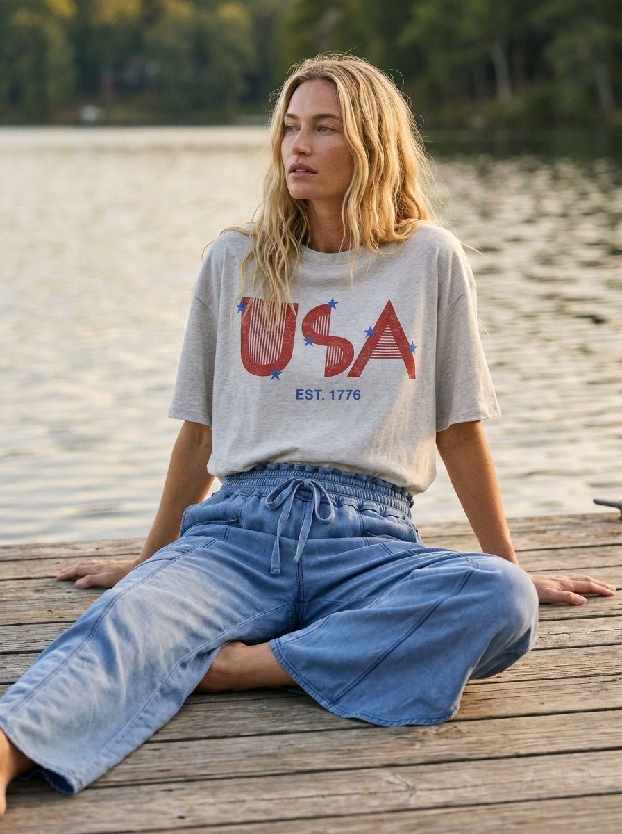 USA 1776 Oversized Graphic Tee - Westly