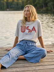 USA 1776 Oversized Graphic Tee - Westly