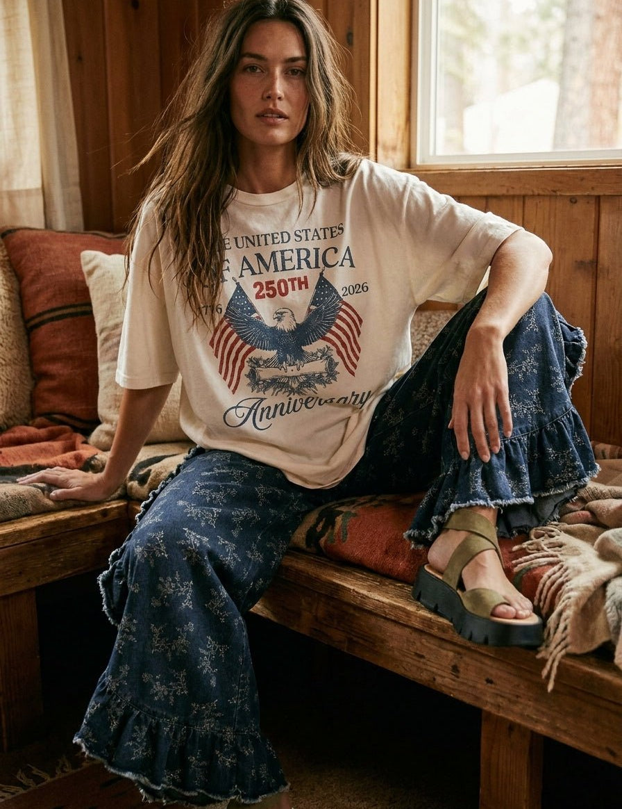 USA 250th Anniversary Oversized Graphic Tee - Westly