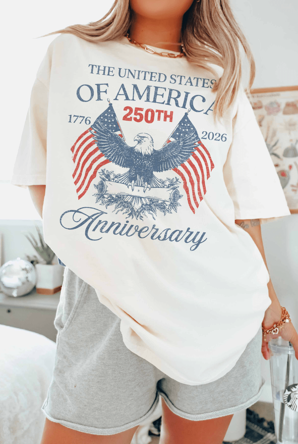 USA 250th Anniversary Oversized Graphic Tee - Westly