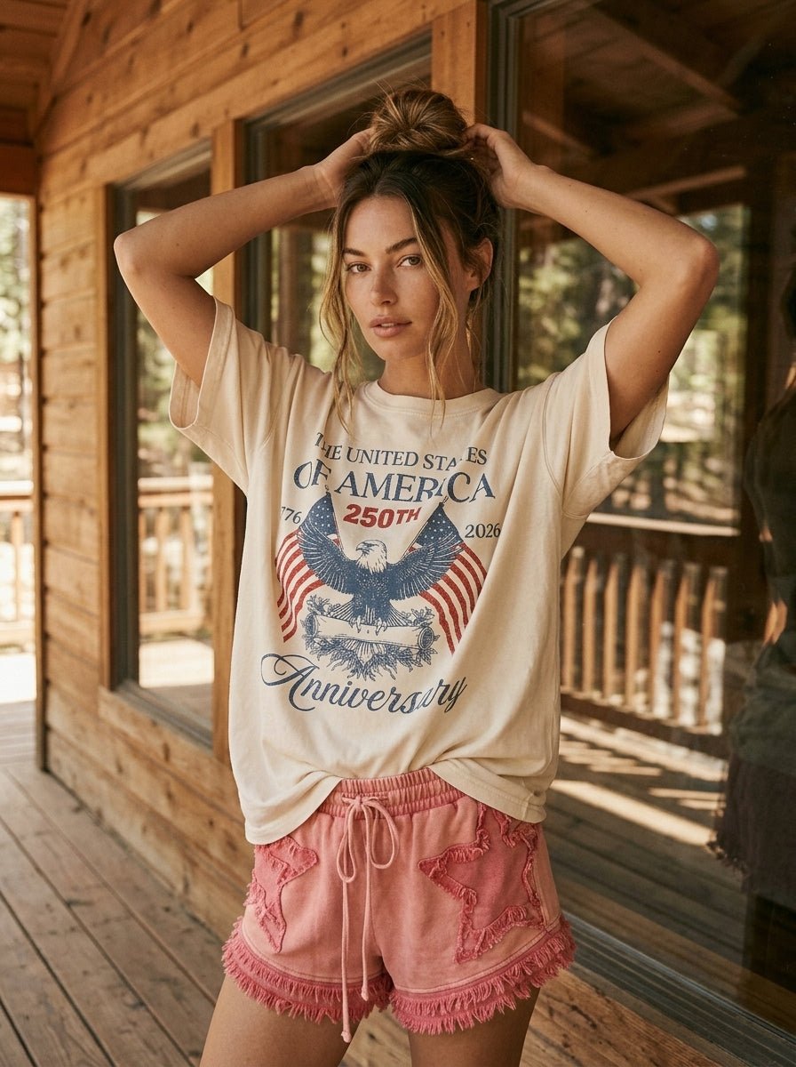 USA 250th Anniversary Oversized Graphic Tee - Westly