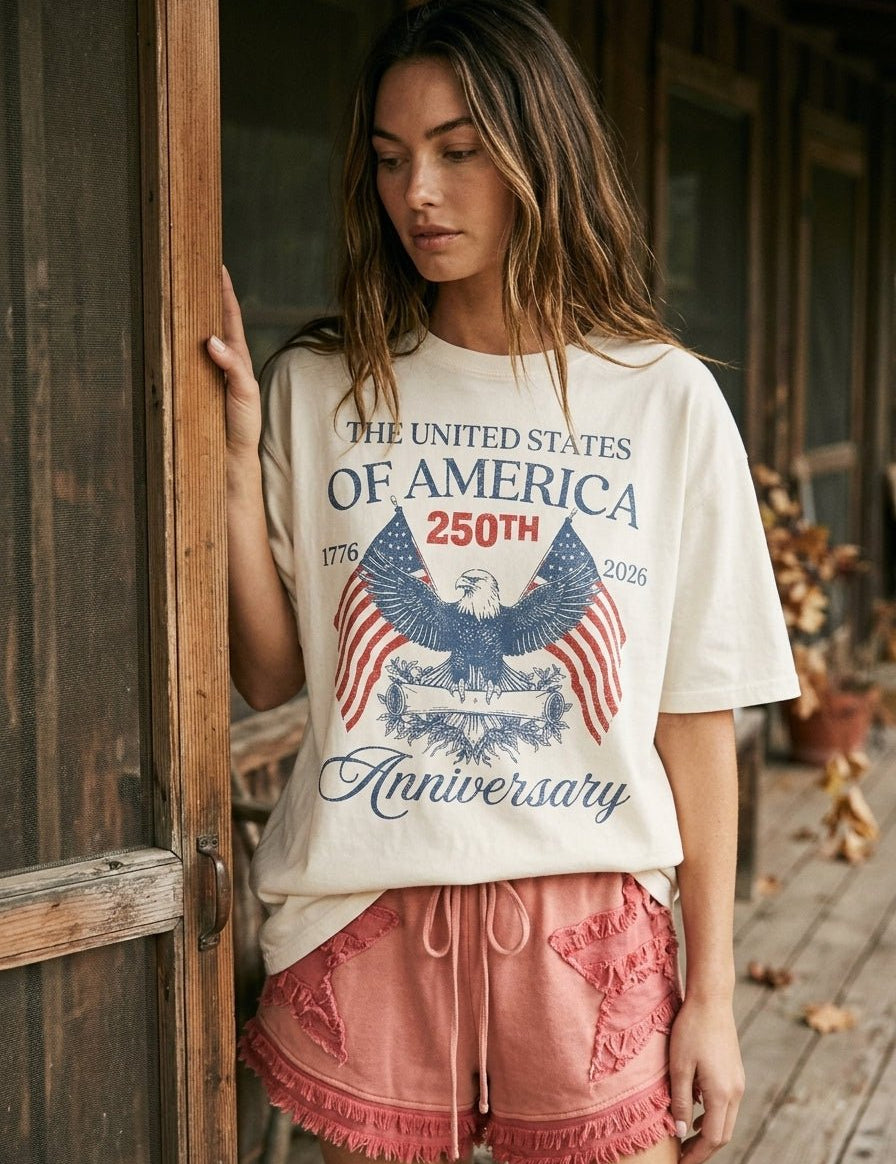 USA 250th Anniversary Oversized Graphic Tee - Westly