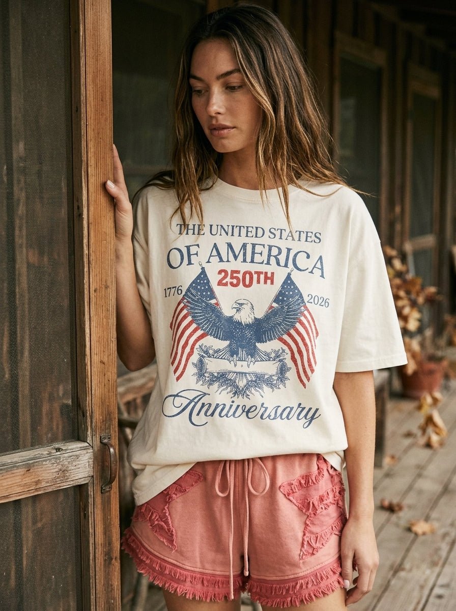 USA 250th Anniversary Oversized Graphic Tee - Westly