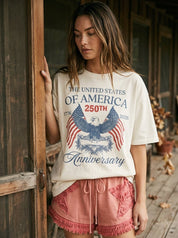 USA 250th Anniversary Oversized Graphic Tee - Westly