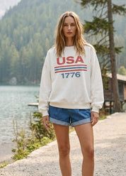 USA Est 1776 Oversized Graphic Sweatshirt - Westly