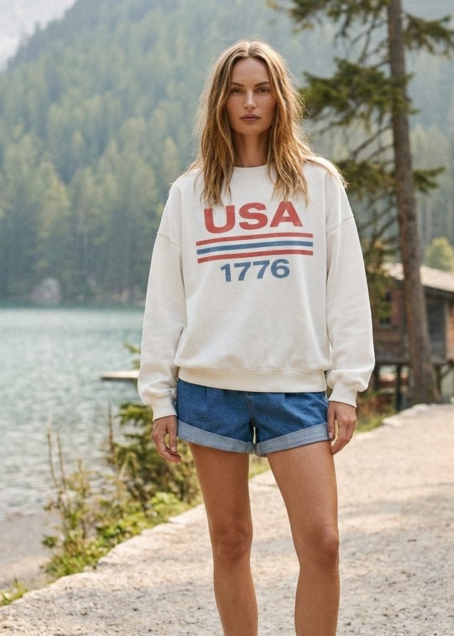 USA Est 1776 Oversized Graphic Sweatshirt - Westly