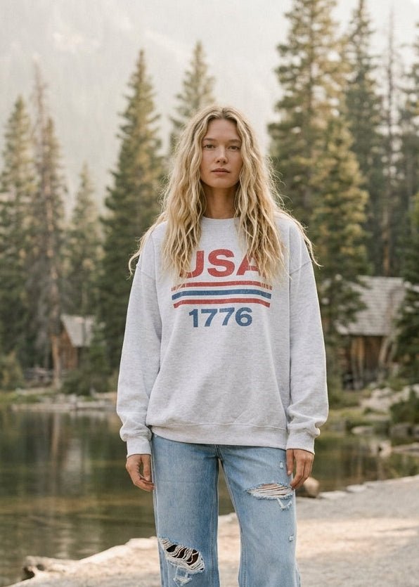 USA Est 1776 Oversized Graphic Sweatshirt - Westly