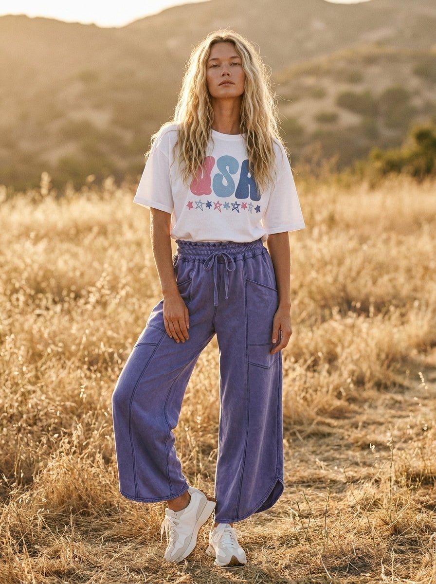USA Girlie Oversized Graphic Tee - Westly