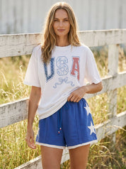 USA Girlie Oversized Graphic Tee - Westly