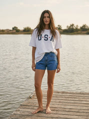 USA Stars Oversized Graphic Tee - Westly